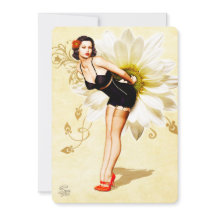 Gänseblümchen-Gesicht Pin-Up Party-Einladung
