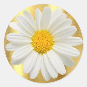 Gänseblümchen Gold Cupcake Toppers Umschlag Gefall Runder Aufkleber