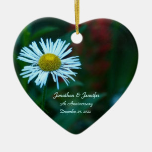 Gänseblümchen Hochzeit Jubiläum Herzform Keramikornament