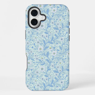 Gänseblümchen in weiß und blau auf Meeresglas iPhone 16 Plus Hülle