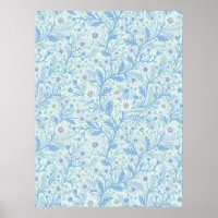 Gänseblümchen in weiß und blau auf Meeresglas