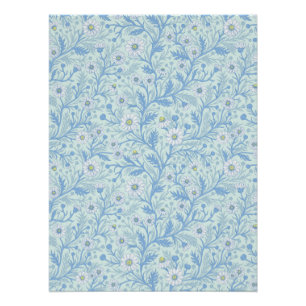 Gänseblümchen in weiß und blau auf Meeresglas Poster