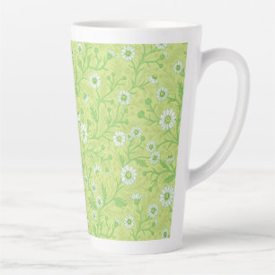 Gänseblümchen in weiß und grün auf honigmelonengrü milchtasse
