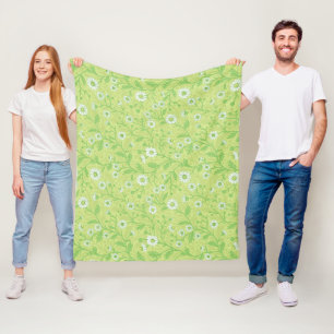 Gänseblümchen in weiß und grün auf Honigtau grün Fleecedecke