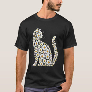 Gänseblümchen Katze Blumen Gärtnerei Floral T-Shirt
