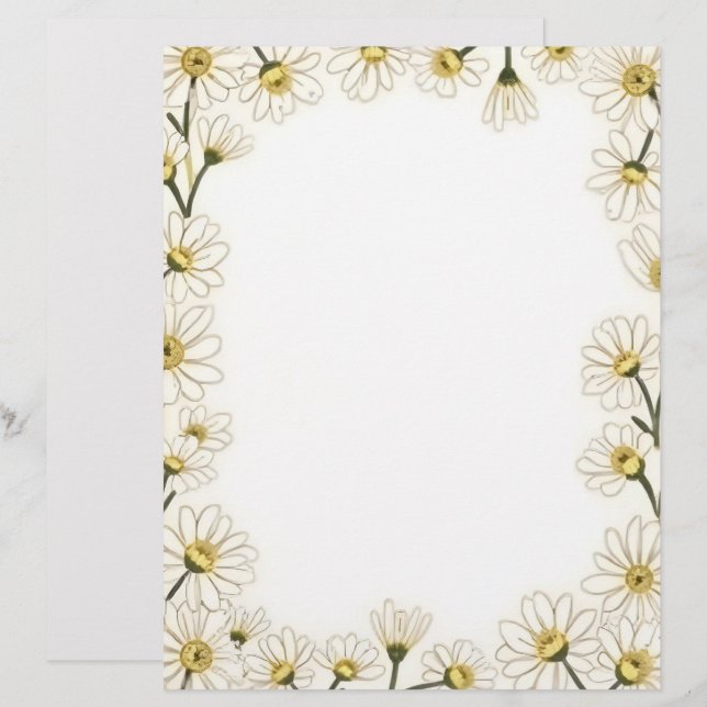 Gänseblümchen-Ketten Schreibwarenpapier Briefbogen (Vorne/Hinten)