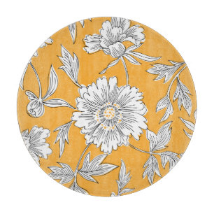 Gänseblümchen-Köpfe: Sommerliche Blumenlinie. Schneidebrett