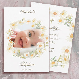 Gänseblümchen Kranz Taufe kleine Dankeskarten Einladung