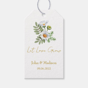 Gänseblümchen Lass Liebe Hochzeitssamen wachsen Geschenkanhänger