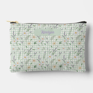 Gänseblümchen-Lavendel-Gingham-Blumen-Hochzeitsges Zubehörtasche