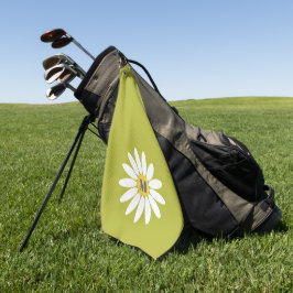 Gänseblümchen mit anfänglichem Limettengrün Golfhandtuch