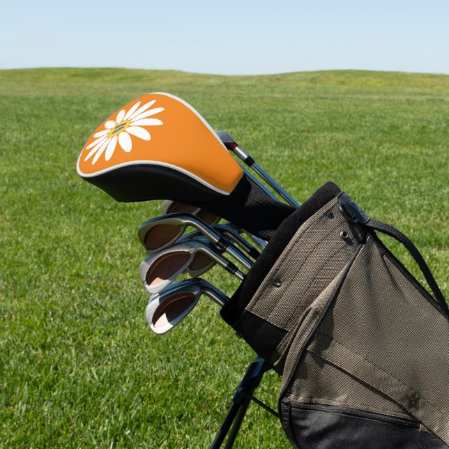 Gänseblümchen mit Anfangsbuchstabe Orange Golf Headcover (In SItu)