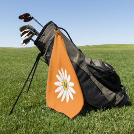 Gänseblümchen mit Anfangsbuchstabe Orange Golfhandtuch
