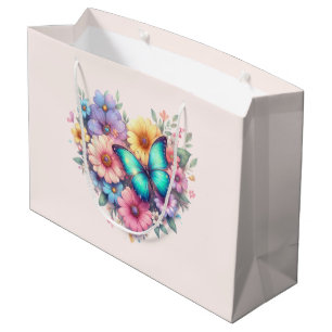 Gänseblümchen mit einem schönen Schmetterling Große Geschenktüte