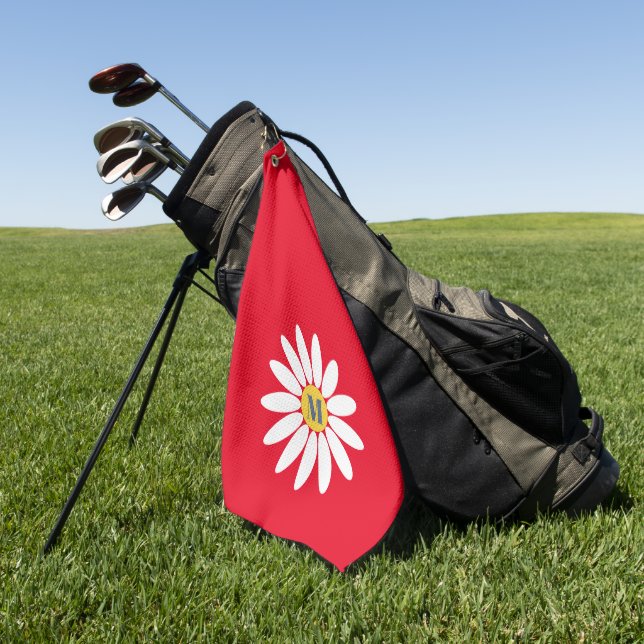Gänseblümchen mit Initiale Golfhandtuch (Gras)