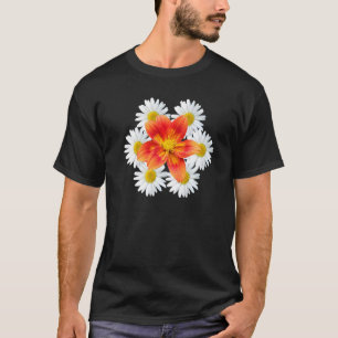 Gänseblümchen Mit Orangefarbener Blume Florales Mu T-Shirt