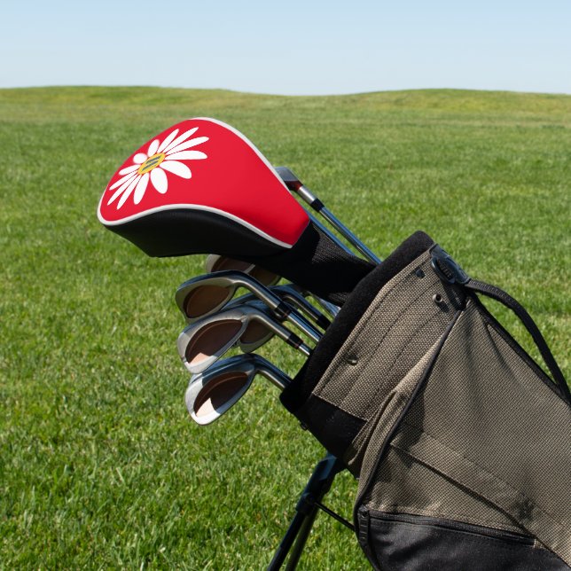 Gänseblümchen mit roter Initiale Golf Headcover (In SItu)