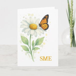 Gänseblümchen Monarch Schmetterling Cottagecore Dankeskarte