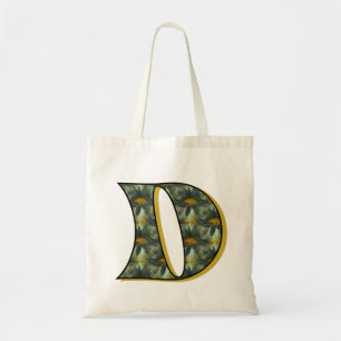 Gänseblümchen-Monogramm Anfangsbuchstabe D Tragetasche