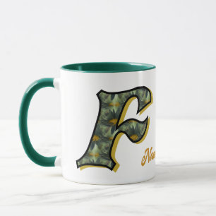 Gänseblümchen-Monogramm Anfangsbuchstabe F Persona Tasse