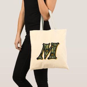 Gänseblümchen-Monogramm Anfangsbuchstabe M Tragetasche