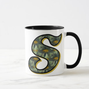 Gänseblümchen-Monogramm Anfangsbuchstabe S Tasse