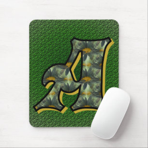 Gänseblümchen-Monogramm Initiale A Mousepad