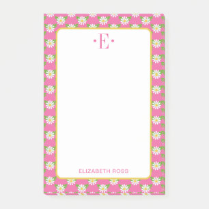 Gänseblümchen-Monogramm Post-it Klebezettel