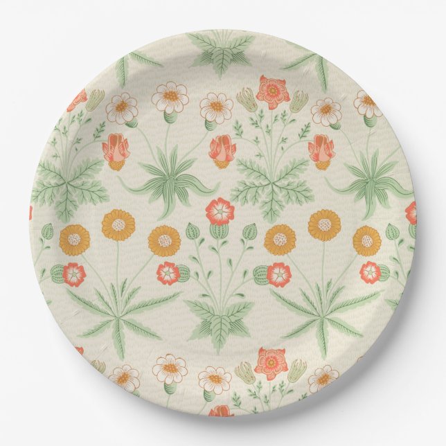 Gänseblümchen-Muster (von William Morris) Pappteller (Vorderseite)