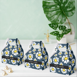 Gänseblümchen-Muster, Weiße Gänseblümchen, Ihr Nam Geschenkschachtel