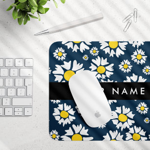 Gänseblümchen-Muster, Weiße Gänseblümchen, Ihr Nam Mousepad