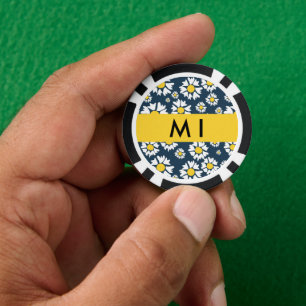 Gänseblümchen-Muster, Weiße Gänseblümchen, Ihr Nam Pokerchips