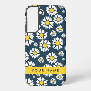Gänseblümchen-Muster, Weiße Gänseblümchen, Ihr Nam Samsung Galaxy Hülle