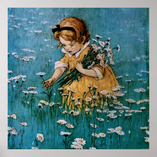 Gänseblümchen pflücken von Jessie Willcox Smith Poster