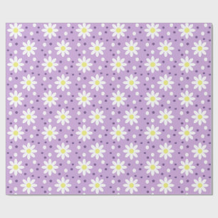 Gänseblümchen Punkte Flieder Geschenkpapier