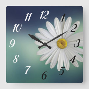 Gänseblümchen Quadratische Wanduhr
