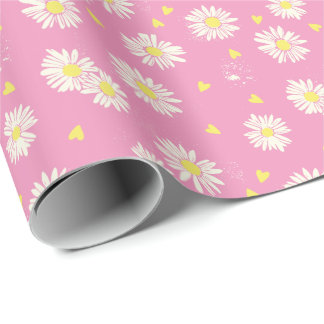 Gänseblümchen rosa geschenkpapier