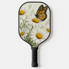 Gänseblümchen & Schmetterling blühen Pickleball Schläger