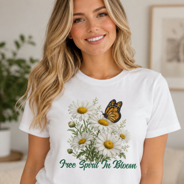 Gänseblümchen & Schmetterling blühen T-Shirt (Von Creator hochgeladen)