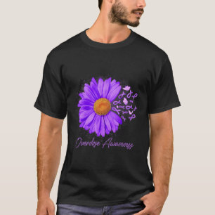 Gänseblümchen Schmetterling Lila Band Überdosierun T-Shirt