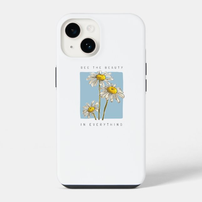 Gänseblümchen Schönheits-Slogan iPhone Hülle (Rückseite)