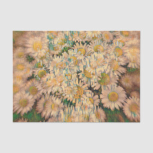 Gänseblümchen Sepia Braun Grüne Vintage-Blumenkuns Seidenpapier