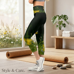 Gänseblümchen-Traum: Schöne Florale Natur Capri Leggings