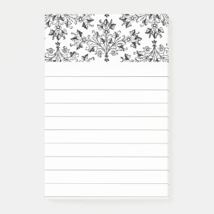 Gänseblümchen und Blätter Florale Kunst linierte K Post-it Klebezettel