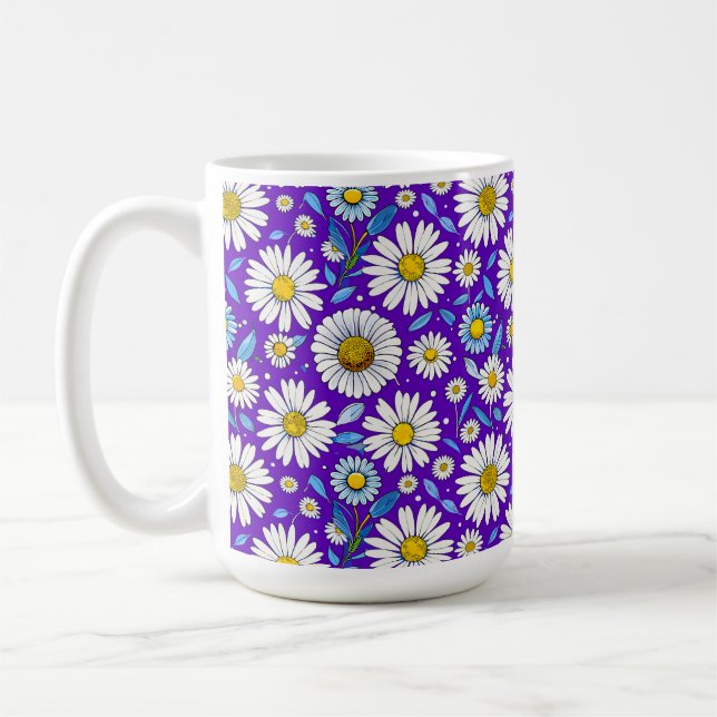 Gänseblümchen und Blätter Kaffeetasse (Links)