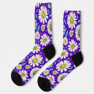 Gänseblümchen und Blätter Socken