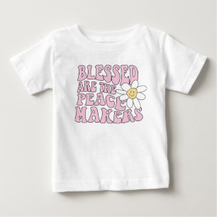 Gänseblümchen und Friedensstifter Slogan Baby T-shirt