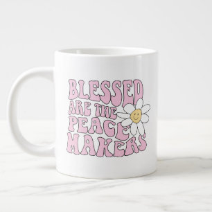 Gänseblümchen und Friedensstifter Slogan Jumbo-Tasse