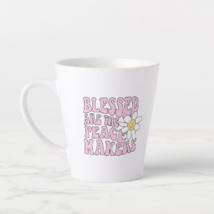 Gänseblümchen und Friedensstifter Slogan Milchtasse