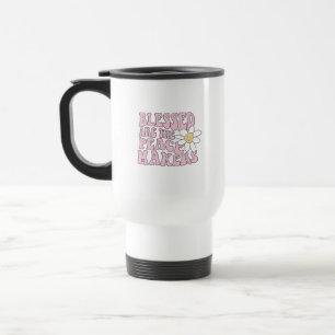 Gänseblümchen und Friedensstifter Slogan Reisebecher